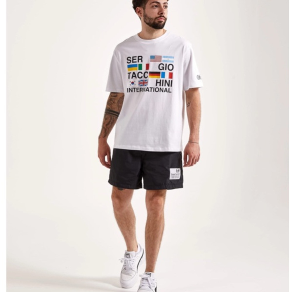 Sergio Tacchini Men's Black Athletic Shorts